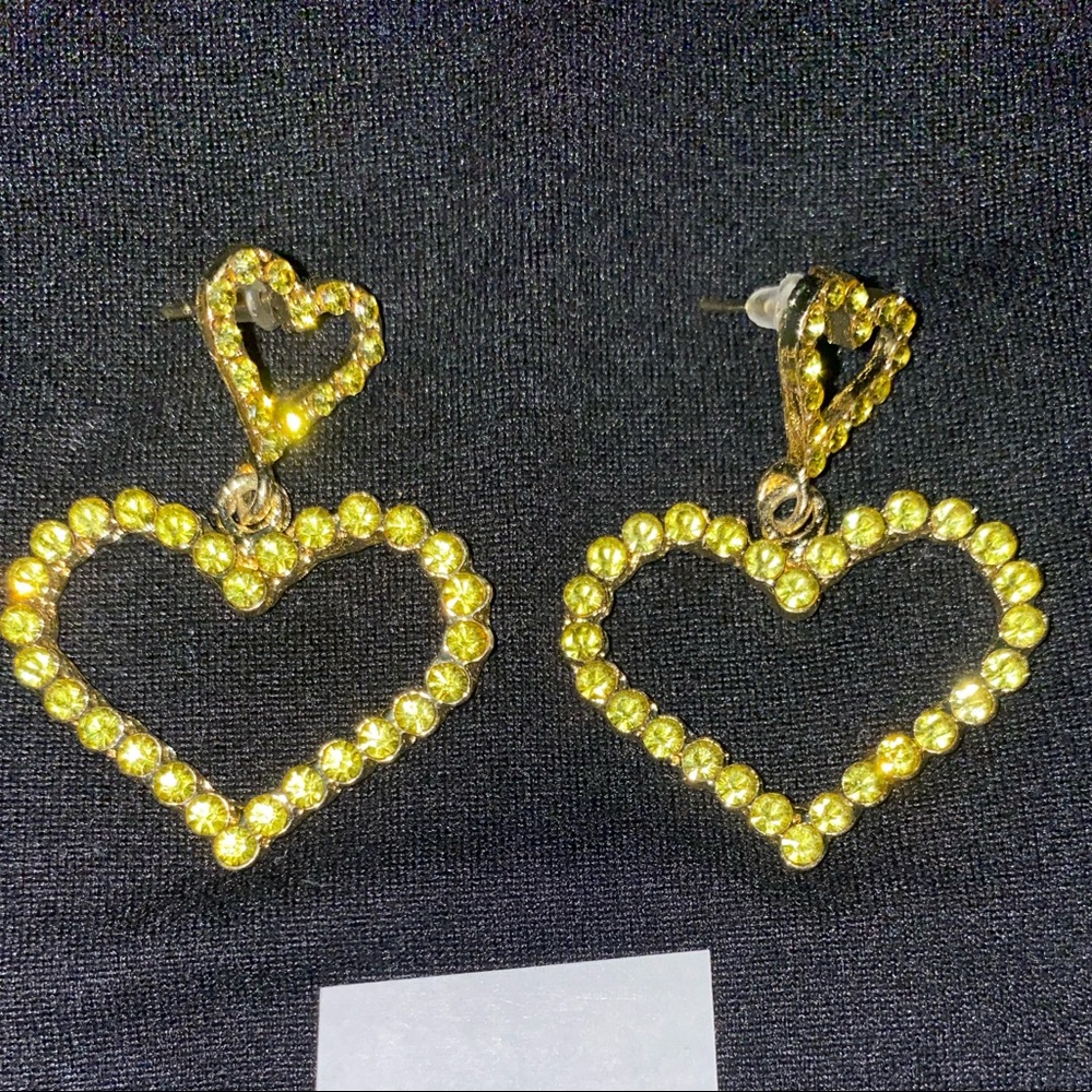 Yellow heart earrings